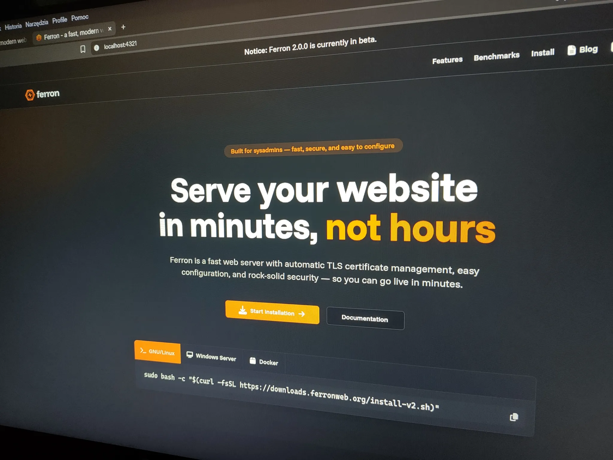 The Ferron website mockup with the new branding